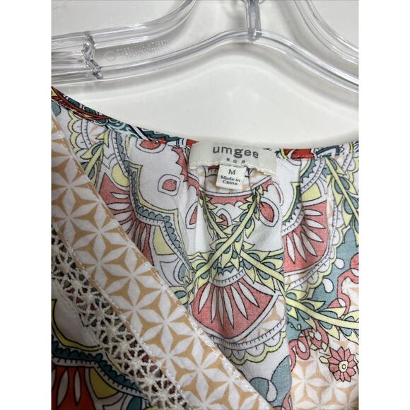 Umgee Women’s Babydoll Tunic Shirt Size Medium Y2K Crotchet Boho 90’s Multicolor - Picture 6 of 8